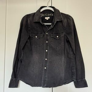 Madewell Black Denim Button-down